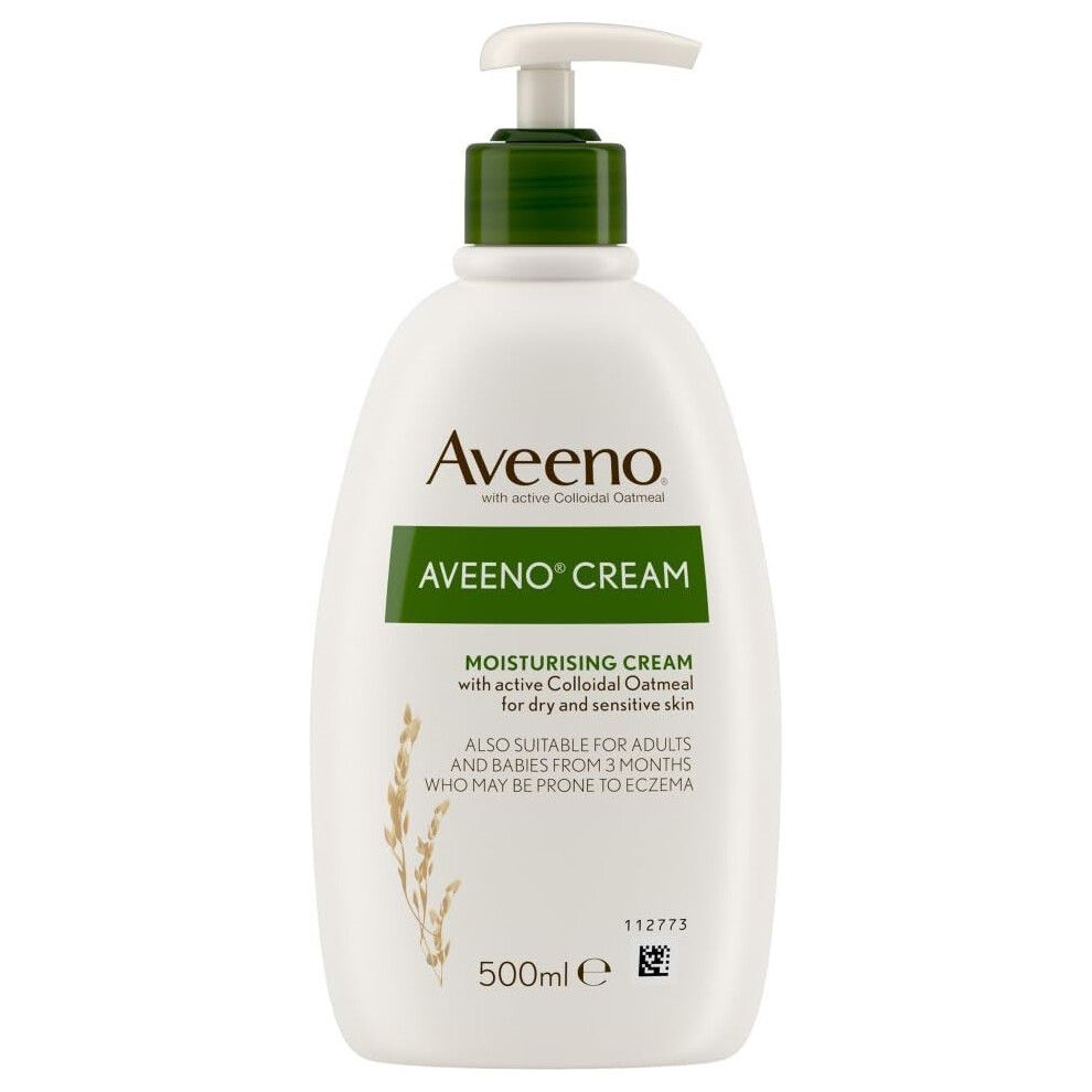 AVEENO Cream With Colloidal Oatmeal Actively Moisturises Dry/Sensitive Skin Regular Suitable For Adults Babies From 3 Months 500ml Packing May Vary