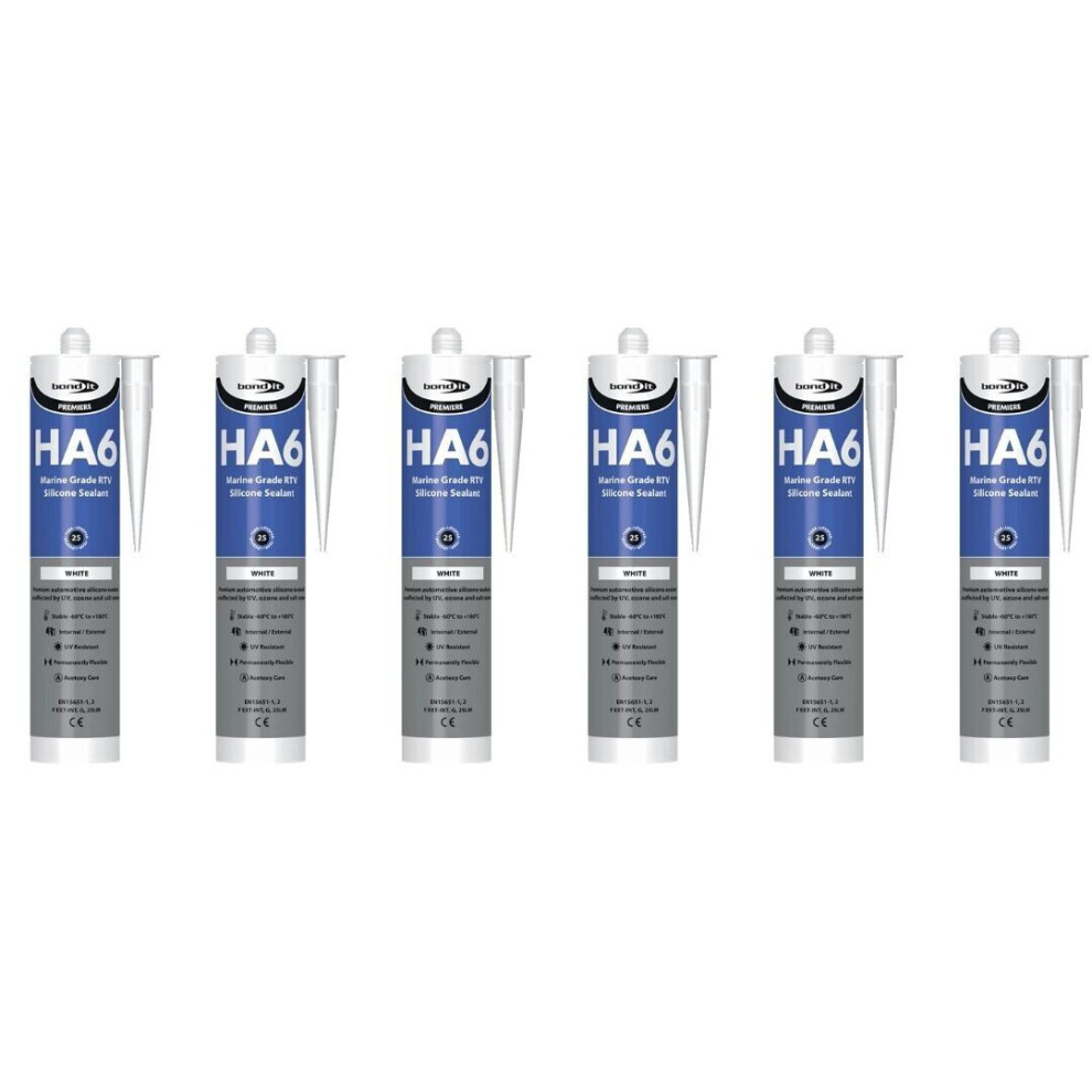 Bond It Premier HA6 Marine Silicon Sealant White 310 Pack of 6