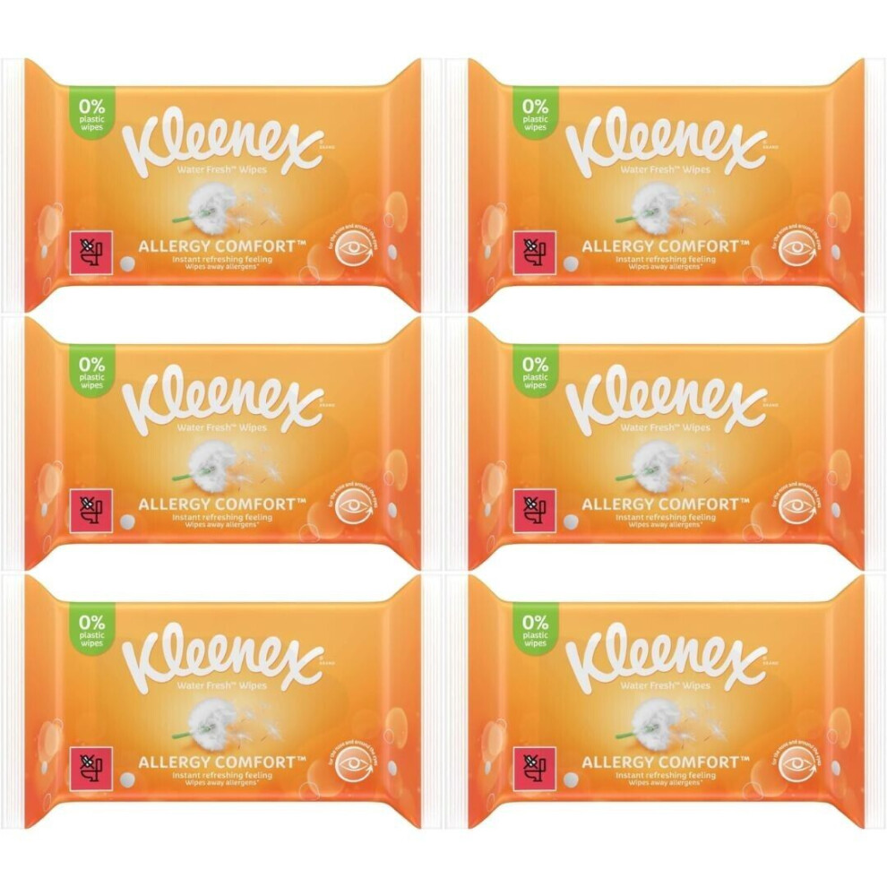 Kleenex Water Fresh Allergy Comfort Wipes 40 wipes - Pack of 6