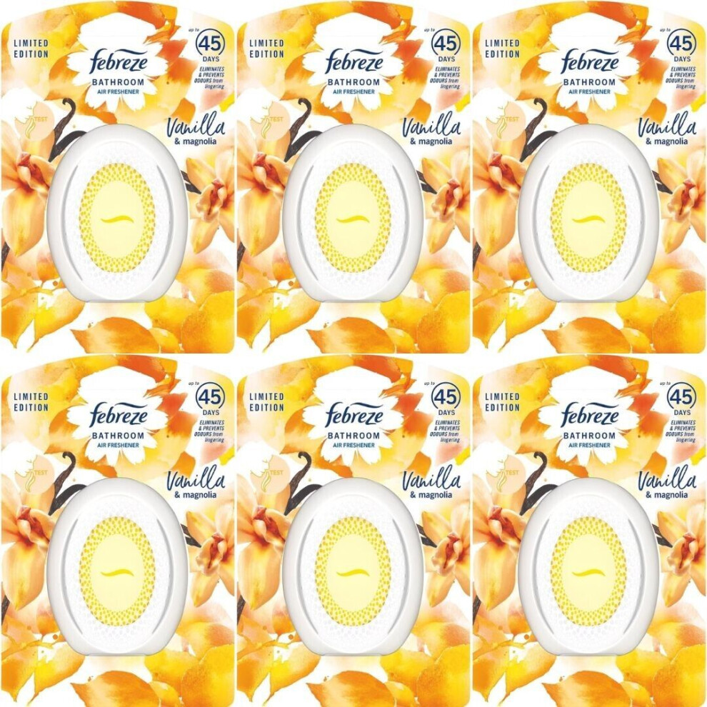 Febreze Bathroom Air Freshener Vanilla & Mangolia Pack of 6