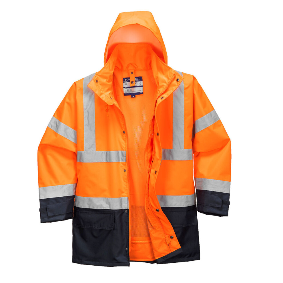 (Orange/Navy, 3XL) Portwest Hi-Vis Executive 5-in-1 Jacket