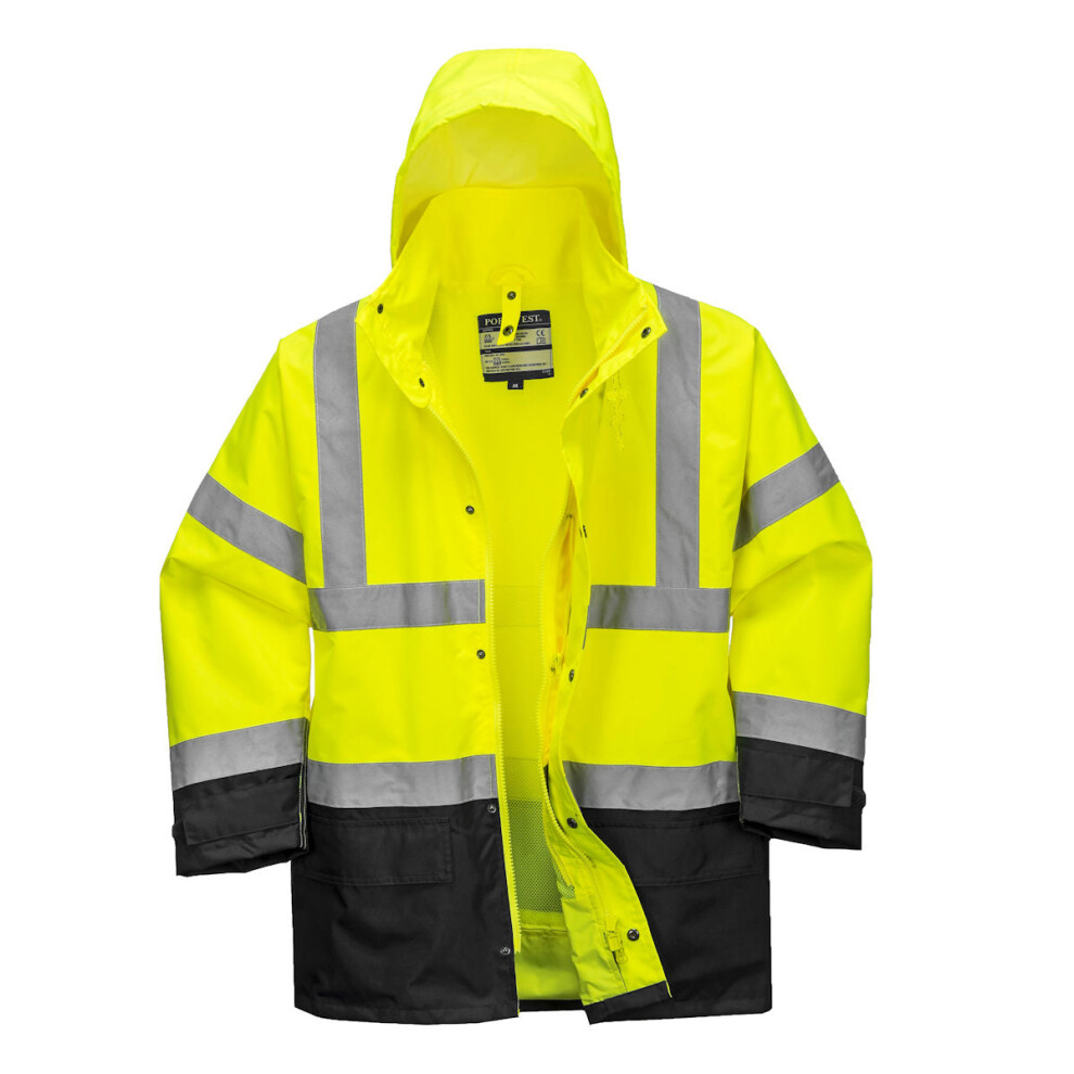 (Yellow/Black, L) Portwest Hi-Vis Executive 5-in-1 Jacket