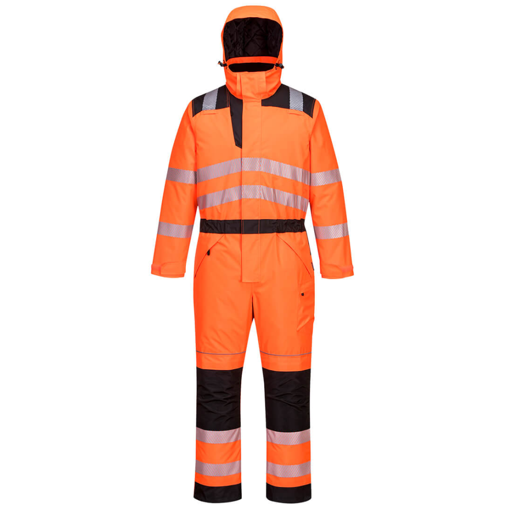 (Orange/Black, M) Portwest PW3 Hi-Vis Winter Coverall