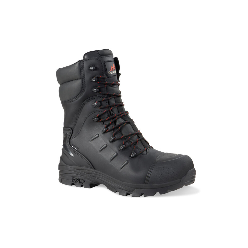 (Black, UK 11) Rock Fall Monzonite Waterproof Safety Boots with Side Zip