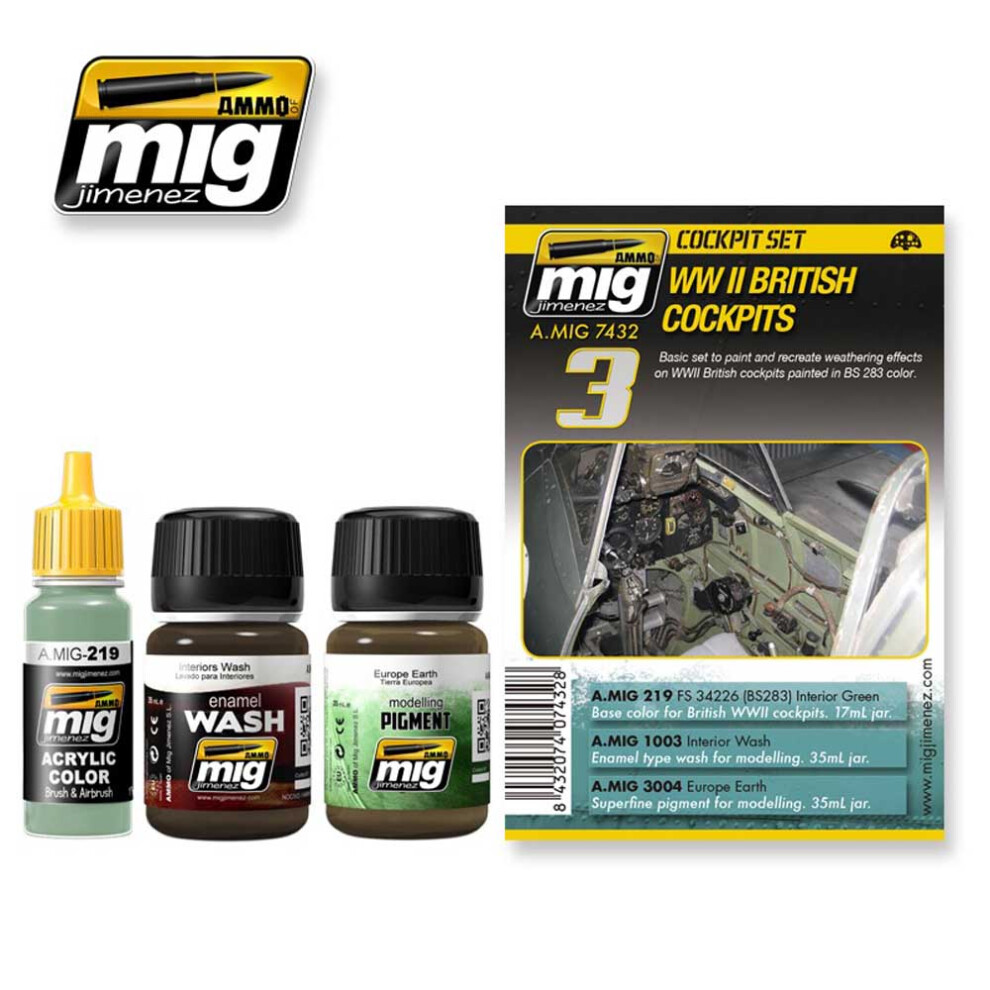 Mig Ammo By Wwii British Cockpit Weathering Set For Model Kits 7432
