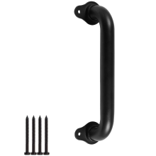 10-Inch Metal Industrial Pipe Wall Handrail - Indoor/Outdoor Stair & Barn Door Pull Handle, 500 lb Load, Easy Install