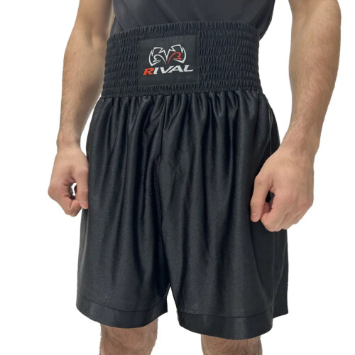 (X-Large) RIVAL RAP-TR-03 DAZZLE PRO BOXING SHORTS - BLACK
