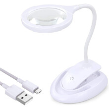 Magnifying Glass with Light 5X 10X Magnifying Lamp with Stand & Clamp, Desktop Magnifier Lamp for Close Work Reading