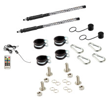 2Pcs 12V Motorcycle Lighted Spiral LED Whip 2FT Antenna with Flag LED Lamp with Remote Control for ATV UTV