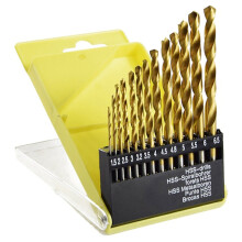 13-Piece Titanium-Coated HSS Twist Drill Bit Set, 1.5–6.5mm, M35 for Metal & Wood
