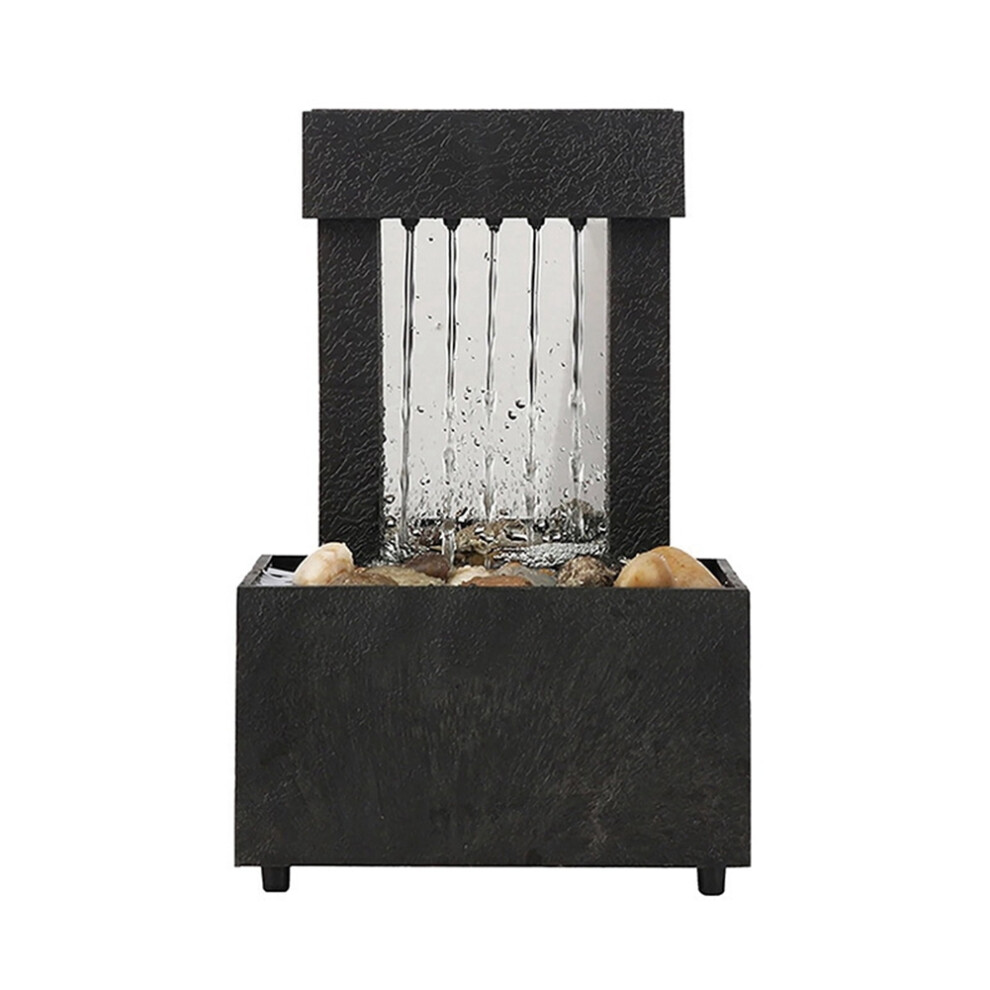 Home Decor Cobblestone Meditation with LEDLight Ornament Soothing Desktop Fountain Indoor Waterfall Miniature Living