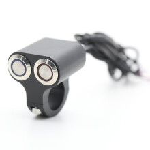 Motorcycle Handlebar Led Indicator Light Switch 25mm Adjustable Mount Waterproof Button Switch DC12V, Lock Switch