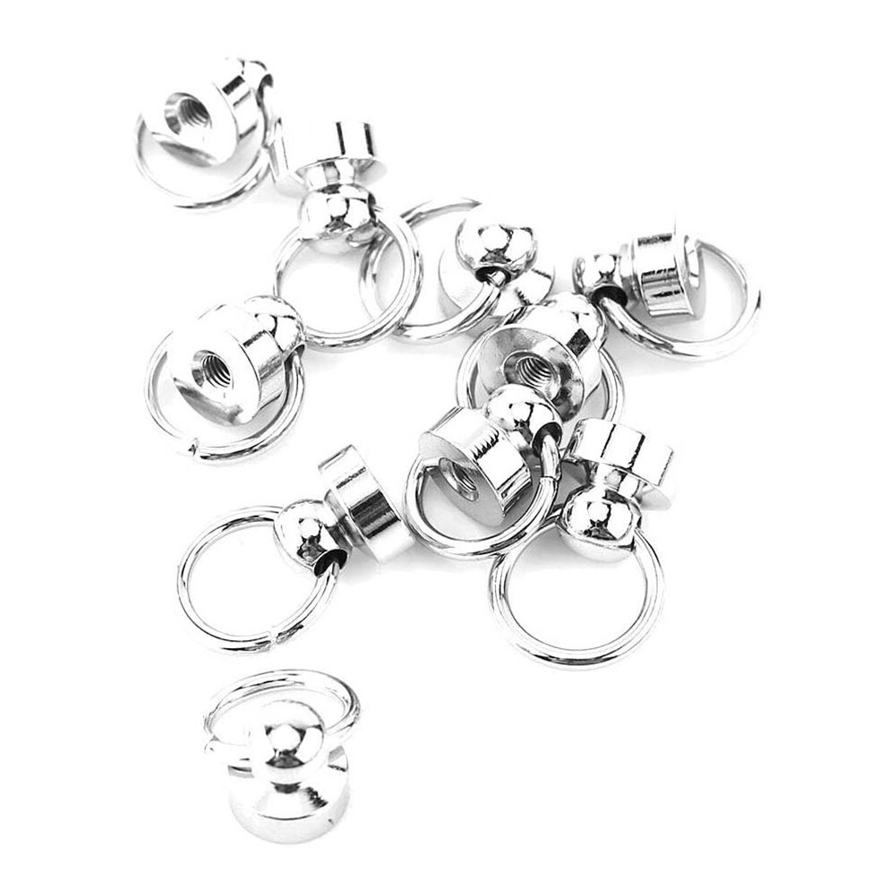 10 Rivets with Ring, Silver Brass Round Head Screw Set for Art and ...