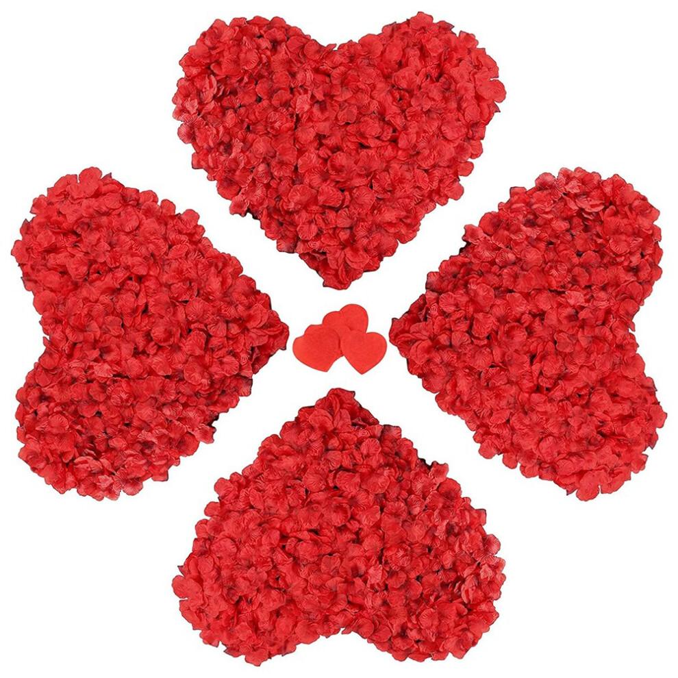 1200Pcs Red Rose Petals Artificial Rose Petals Romantic Night Valentine's Day Wedding Party Home Decoration