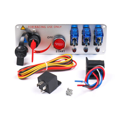 12V Racing Car Ignition Engine Start On/Off Push Toggle Switch Panel 5 ...
