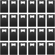 40 Pieces Credit Card Bottle Opener Groomsmen Wallet Bottle Opener Stainless Steel Beer Bottle Opener (Black)