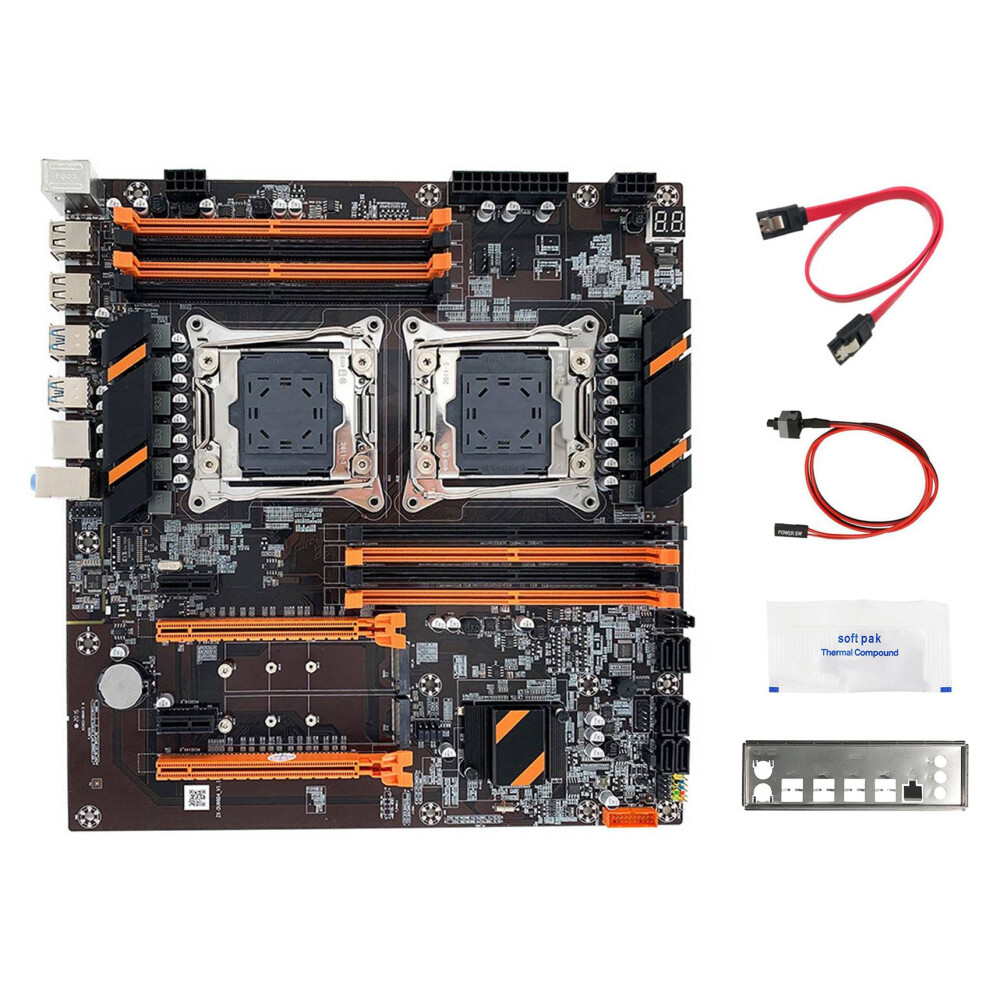 X99 Dual Cpu Motherboard+Sata Cable+Switch Cable+Baffle+Thermal Grease Lga 2011 Ddr4 Support 2011-V3 Cpu Motherboard 4863233608384