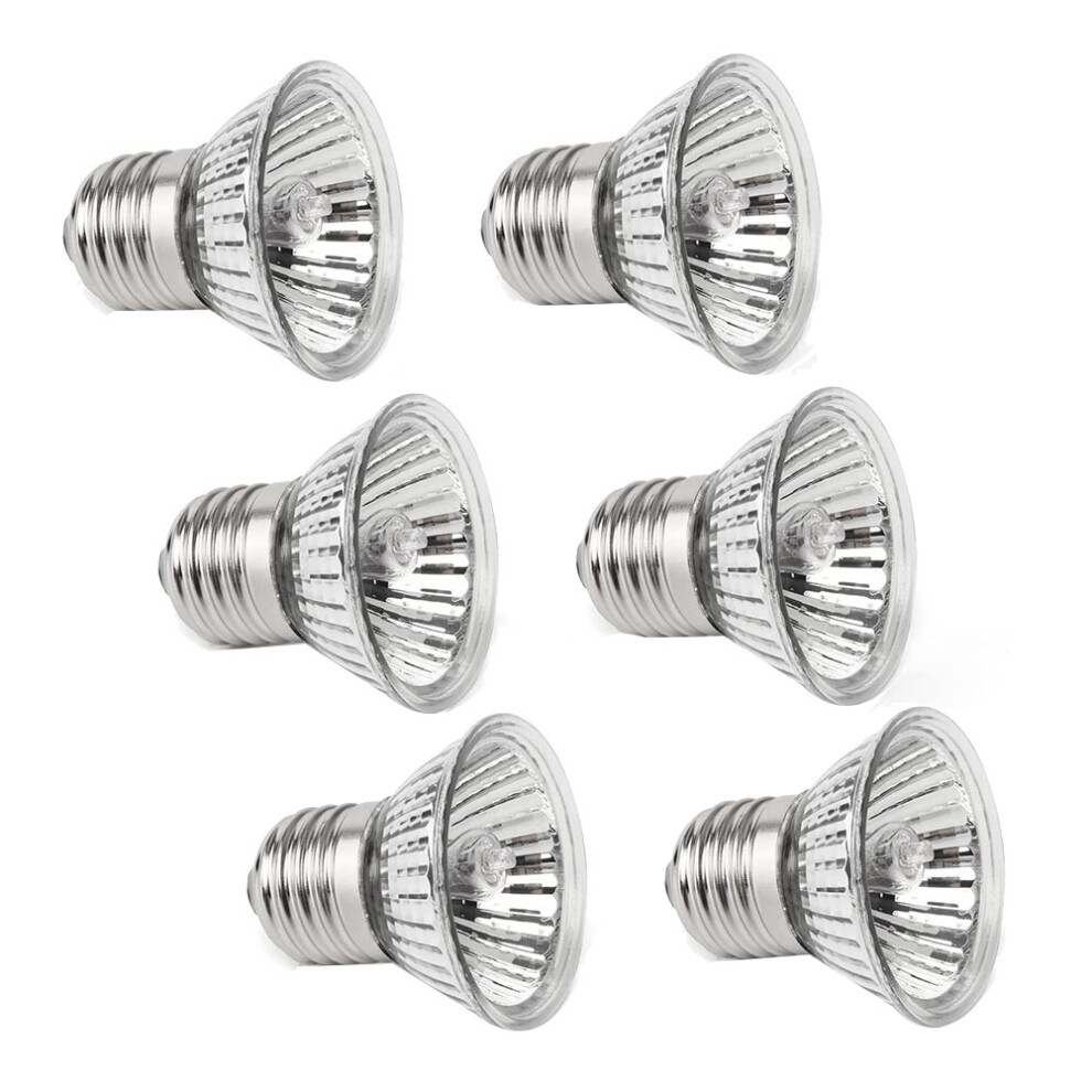 6 Pack Turtle Heating Bulbs 50W x 6 UVA UVB Lamps Glass Container Heating Lamp for , , Snakes
