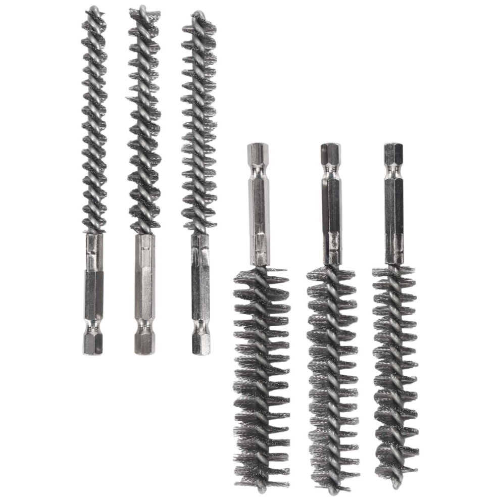 Bore Brush Stainless Steel Bristles Wire Brush For Power Drill Cleaning Wire Brush With Hex Handle 6 Pieces 4863233611780