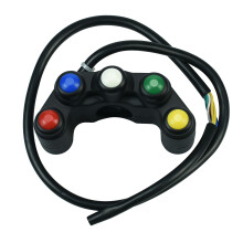 Universal 5 Button Motorcycle Switches 7/8Inch 22mm Handlebar for Horn Headlight Hazard Brake Fog Lights ON/OFF Buttons