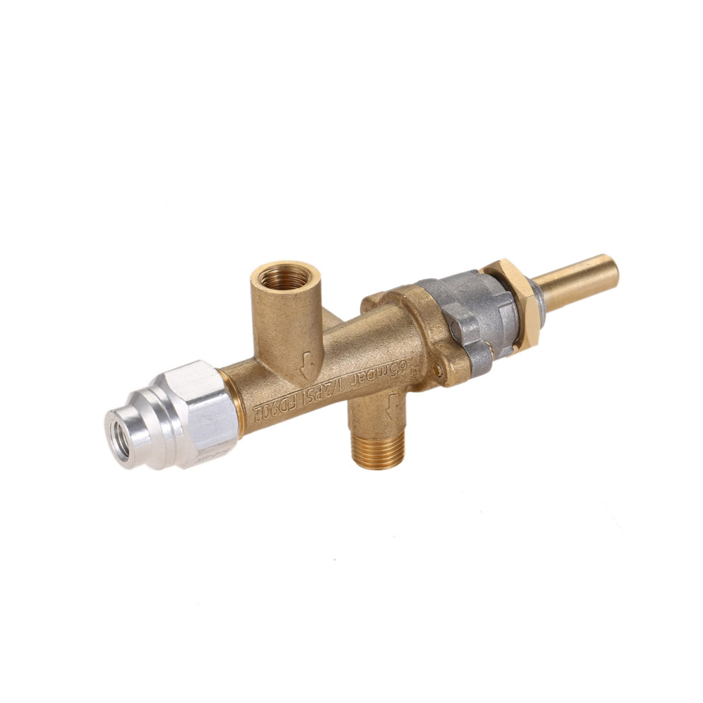 Safety Brass Patio Heater Main Control Valve with Pilot Port Fit for Low Pressure Gas Patio Burner Connection