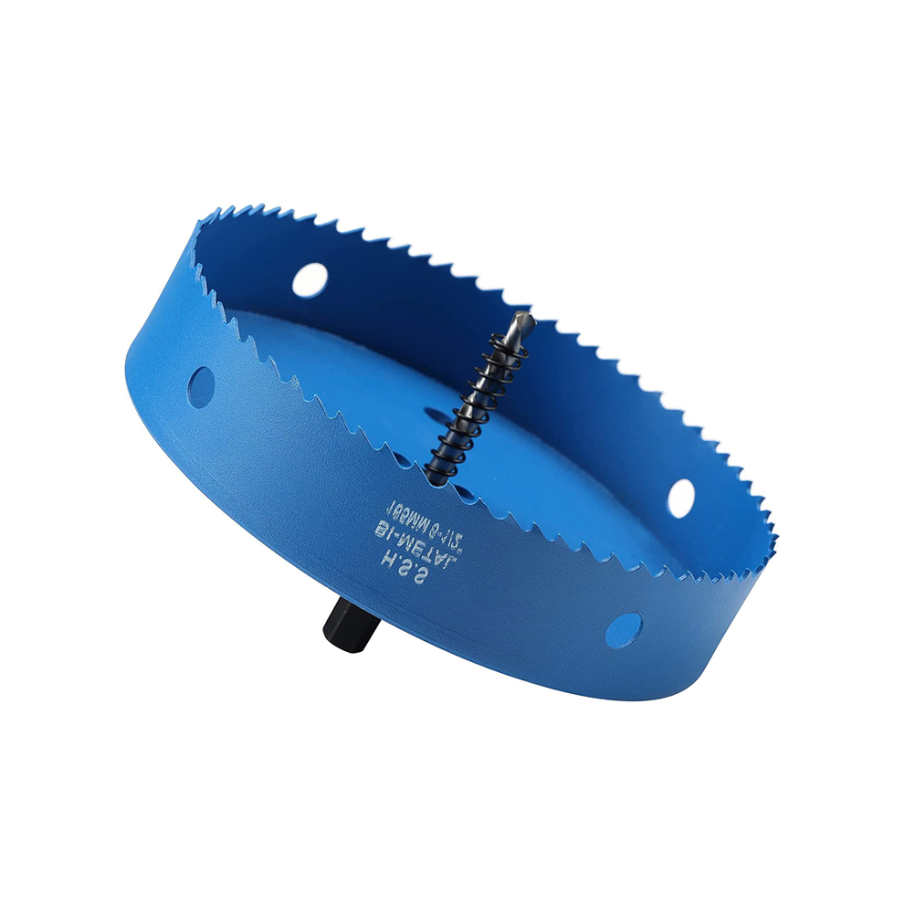 6-1/2 Inch Hole Saw, 165mm HSS Hole Cutter, Bi-Metal Hole Drill with Hex for Cutting Soft Metals, Iron, (Blue)