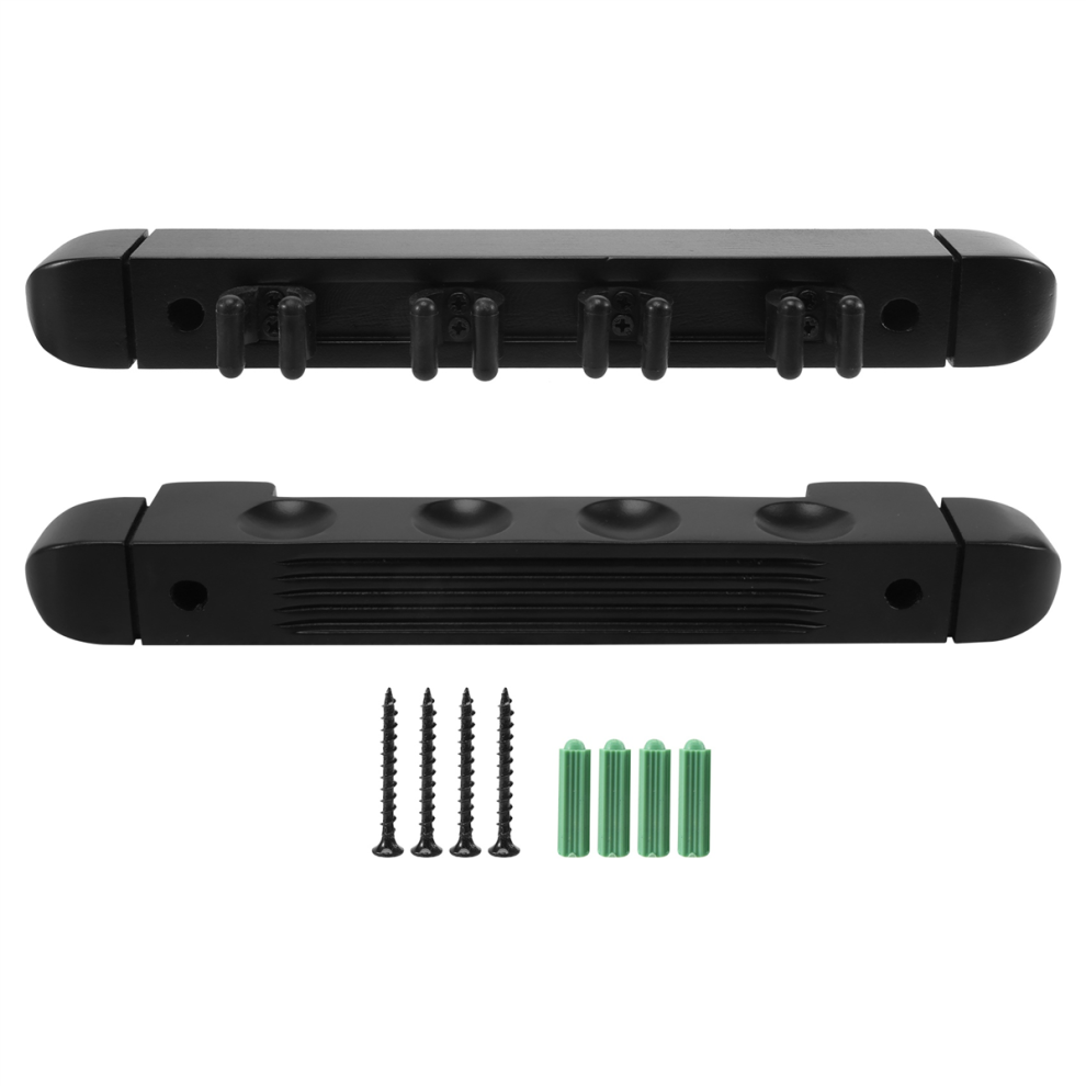 4 Holes Wall Mounted Hardwood Billiard Cue Rack Pool Cue Rack 6 Clips Billiard Holder Bracket Accessories