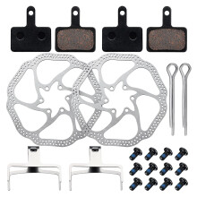 Bicycle Disc Brake Set 160 mm Bike Disc Brake Rotor with 12 Bolts,Bike Disc Brake Pads,for Road Bike,Mountain Bike,Etc