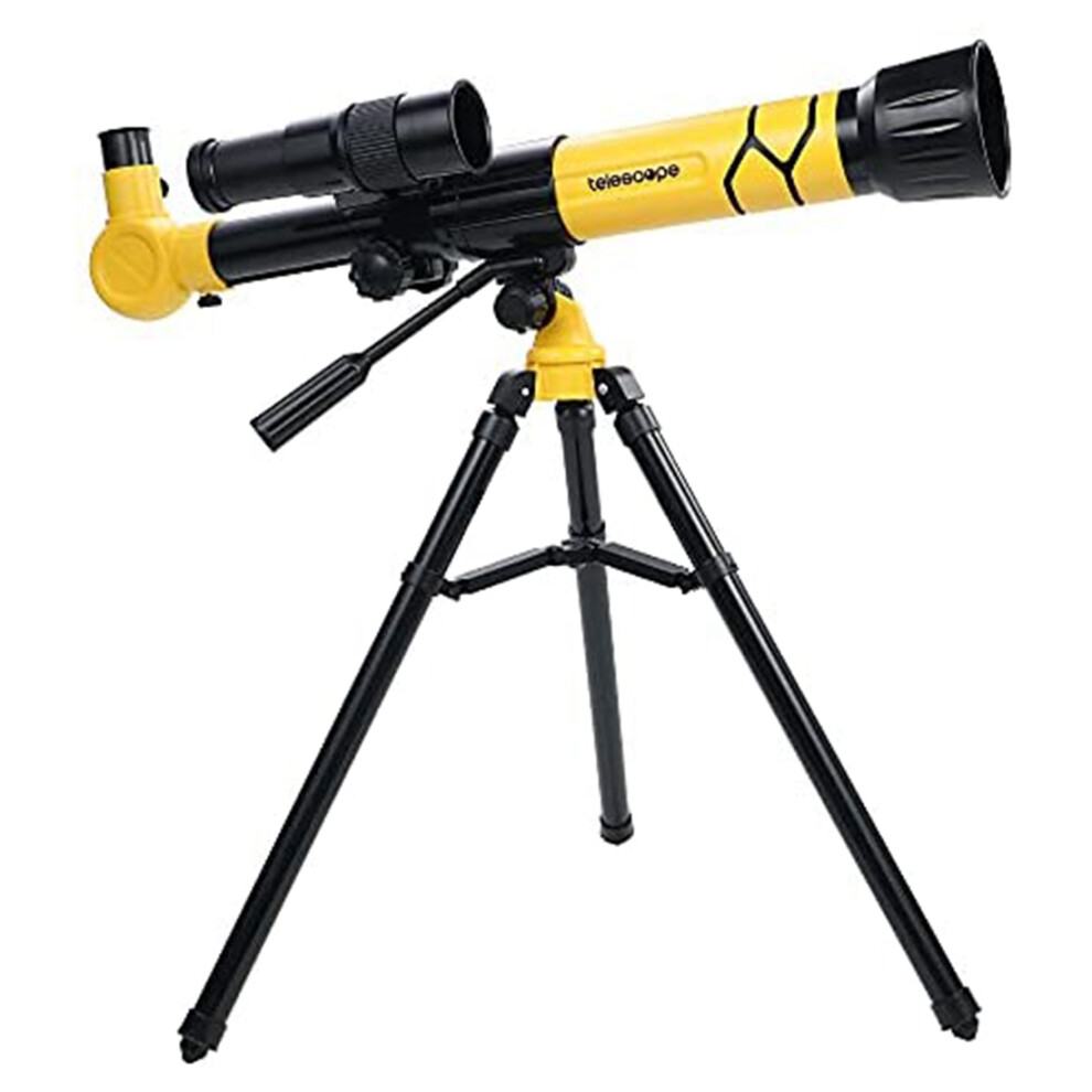 Astronomy Telescope for Kids,Telescope with Tripod&20X-30X-40X Finder Scope,Early Education Toys,for Kids Ages 6+,Yellow