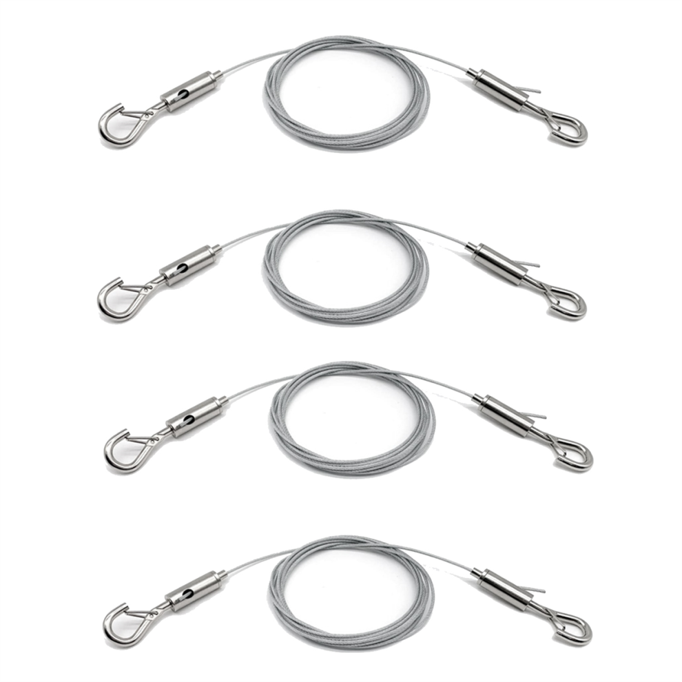 4 Pack Adjustable Picture Hanging Wire Heavy Duty Supports 50 Lbs Hanging Hardware, 2M X 1.5Mm Stainless Steel Wire Rope 4863233629624