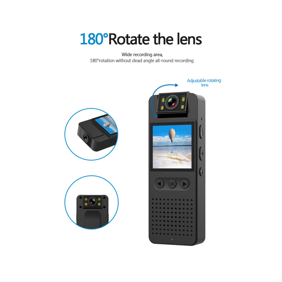 1080P HD Infrared Night Vision WiFi Camera with LED Screen Small Camcorder Bodycam Police Cam Bike Camera DV Camera