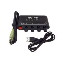 New Mini Audio Mixer Condenser Microphone Mixer Four-In-One Microphone Amplifier for Computer Mobile Phone Sound Card