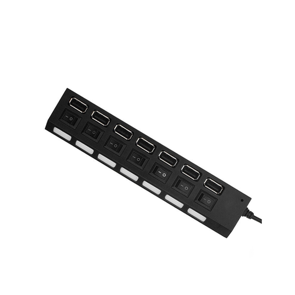 Usb Hub 2.0 Usb Splitter Multi Hub Adapter Usb Several Ports Power Adapter With Switch Accessories For Pc Laptop, Black 4863233630637