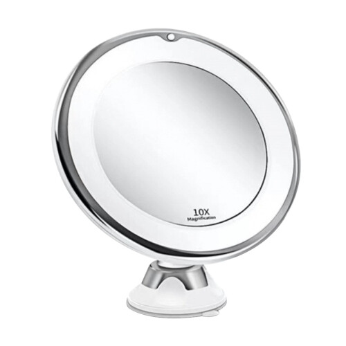 With Suction Cup LED Makeup Mirror Home White Battery Powered Dressing Table PVC 2