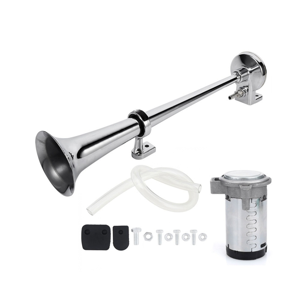 Car Air Horn 17 Inch 150Db 180W Car Siren Tone Pump Single Horn Compressor For Truck Car Boat Motorcycle - 12V 4863233633737