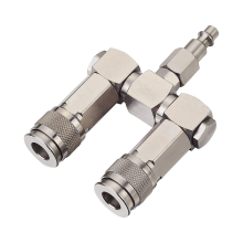 Air Hose Connector 2 Way Air Hose Splitter 1/4 in Air Compressor Accessories Fittings Swivel 360 Degrees Connectors