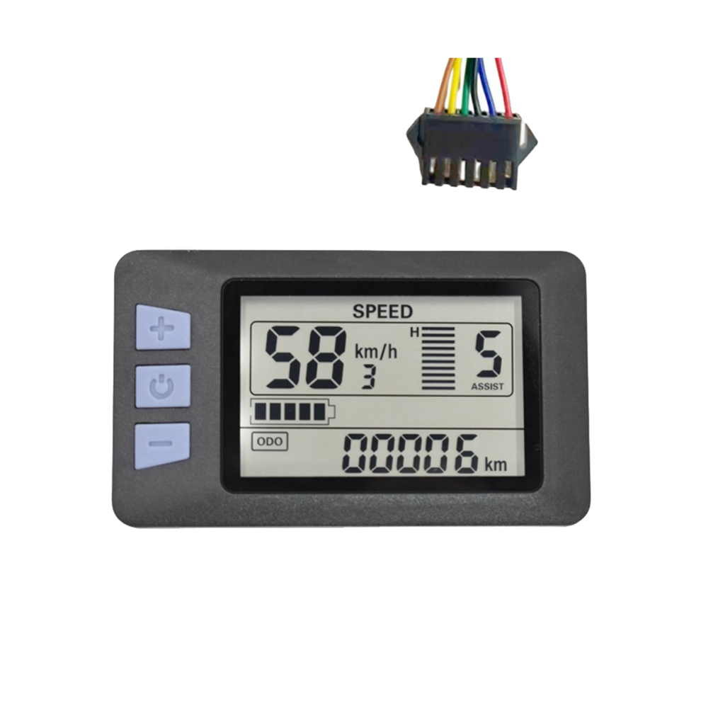 P3H LCD Display Meter Dashboard 24V-60V Electric Bike Meter Display Panel for Electric Scooter(SM Plug 6PIN)