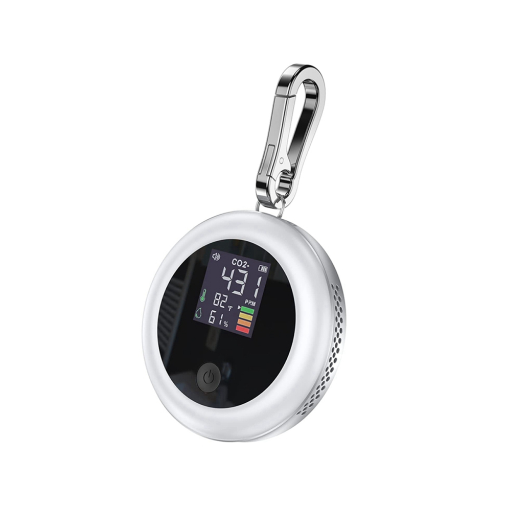 CO2 Monitor Meter Sensor Indoor with Alarm, Air Quality Carbon Dioxide Monitor with 400-5000 PPM-NDIR CO2 Tester(White)