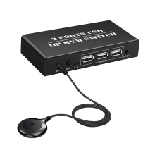 DP KVM Switch 2 Port 8K@30Hz Displayport1.2 Switch 2 in 1 Out with 3 USB2.0 Port for 2 PC Laptop Share Keyboard Mouse