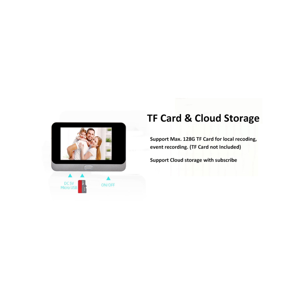 Smart Tuya 1080P Wifi Door Bell Eye Peephole Camera 5000Mah Audio 4.3Inch Pir Fhd Infrared For Alexa Google 4863233642821