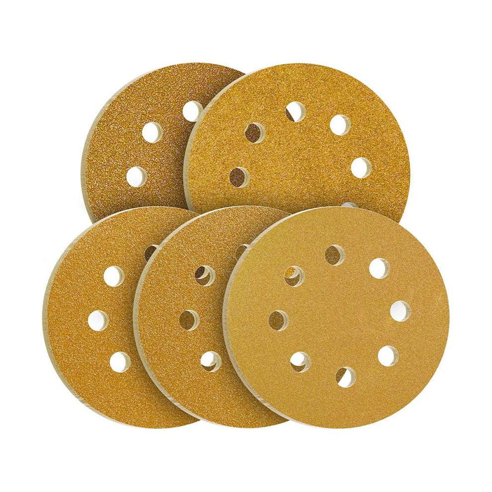 125mm 8-Hole Hook and Loop Sanding Discs, 40/60/80/120/240 Assorted Grits Sandpaper for Random Orbital Sander, 100-Pack