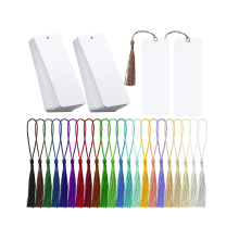 80Pcs Bookmark Blank Heat Transfer Bookmarks DIY Bookmarks with Hole and Colorful Tassels for Crafts
