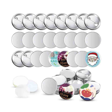 100 Sets Blank Button Making Supplies for Button Maker Machine Round Badge Pin Button Parts, 58mm/2.25 Inch