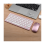 Wireless Bluetooth Keyboard Mouse Three Mode Keyboard Rechargeable Keyboard Mouse Support Tablet Laptop Computer Pink 7