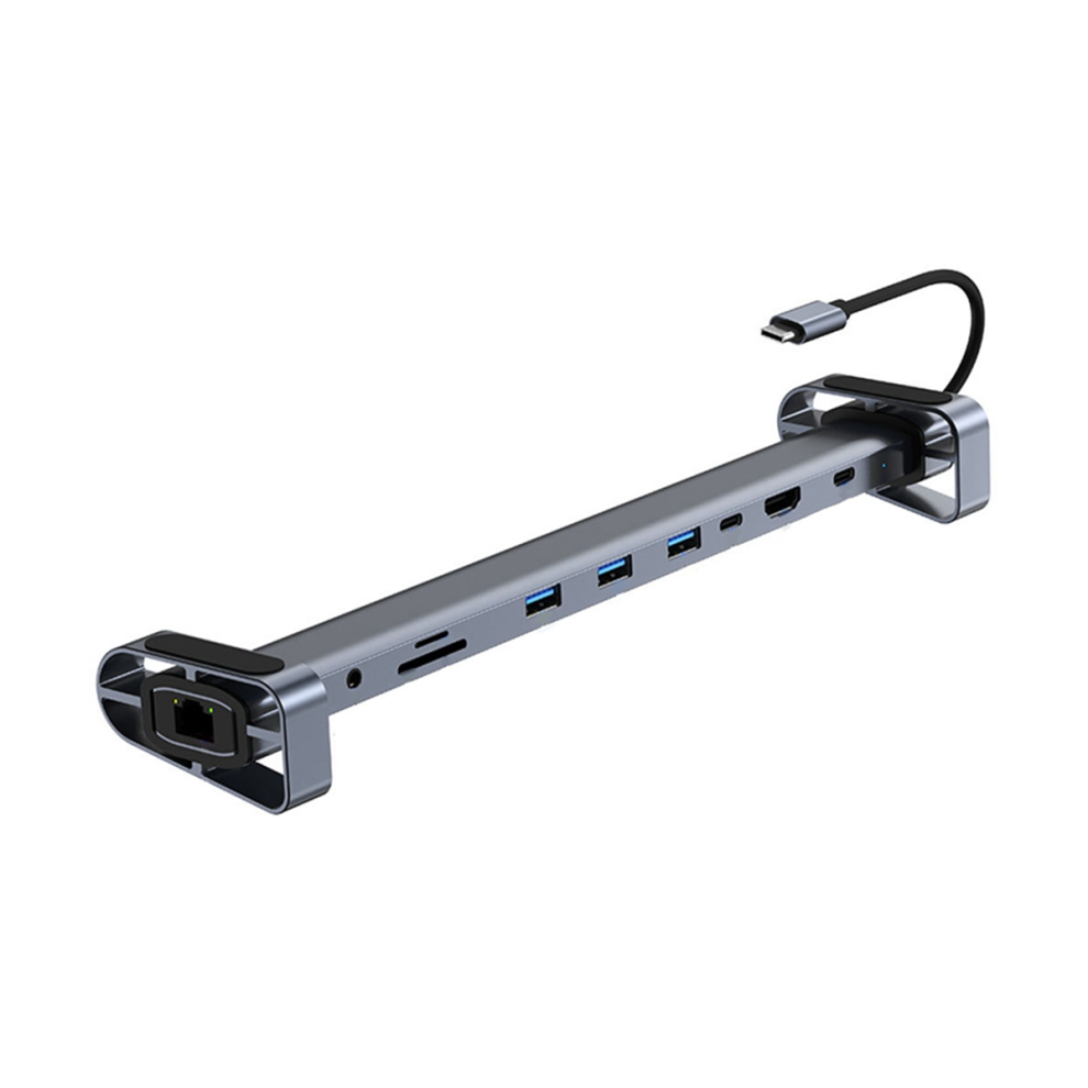 Photos - Hard Drive (HDD) Jojomino USB C HUB Type C To -Compatible 3.5Mm Audio Jack USB 3.0 Adapter 10 In 1 Type C HUB Dock USB C Splitter Laptop Stand 