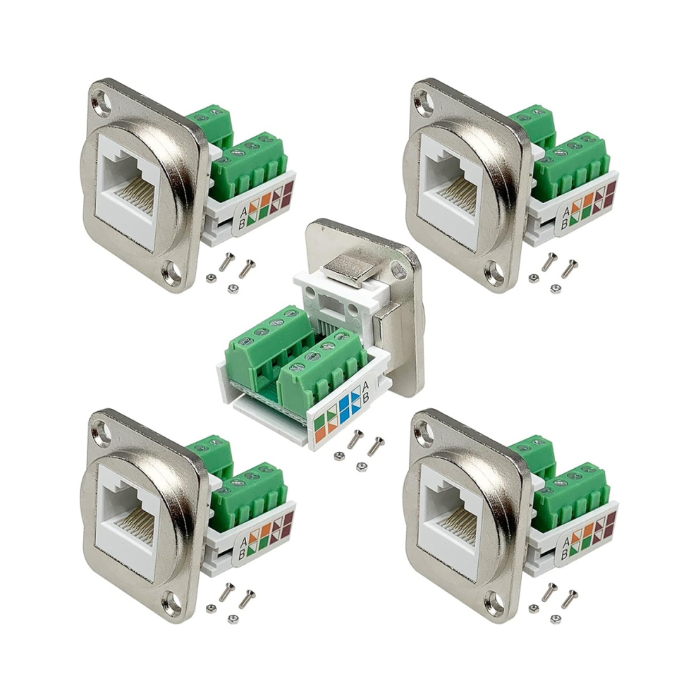 Photos - Ethernet Cable Jojomino RJ45 Panel Mount Screw Terminal Adapter, RJ45/8P8C Panel Mount Connector,D-Type RJ45 Female Solderless Terminal 