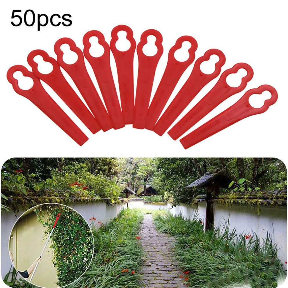 Red Plastic Blade Set Cutter For Cordless Grass Trimmer Strimmer 50PCS