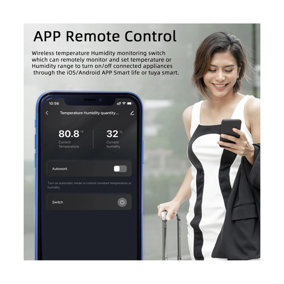 Tuya Smart Wifi Switch 3000W 16A Wireless Thermostat Temperature And Humidity Monitoring With Energy Consumption Monitor 4851714878661