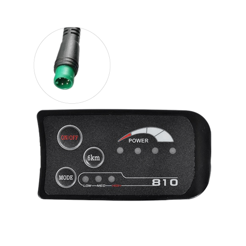 S810 5PIN 48V IP65 UART E-Bike LED Display Meter for 22.2mm Handlebar - Battery Indicator, Headlight Control, Boost