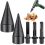 5 Pcs Firewood Log Splitter Drill Bit,Removable Splitter Drill Bits, Screw Cones Kindling Splitter, Splitting Drill Bit 3